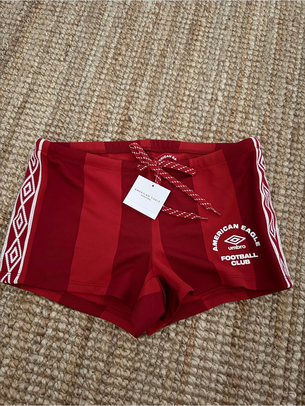 American Eagle Outfitters Red Striped Athletic Women’s Shorts